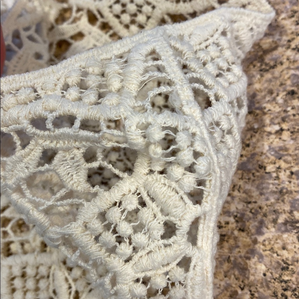 Coldwater Creek Short Sleeve Cream or Off White Open Knit Sweater Top XS/S - Picture 6 of 16